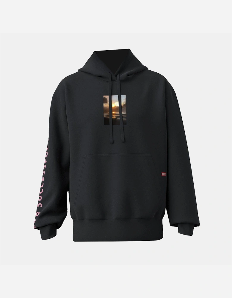 Cassette Photo Hooded Neck Long Sleeve Sweatshirt