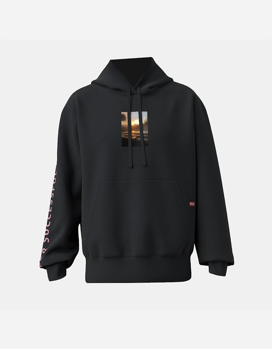 Cassette Photo Hooded Neck Long Sleeve Sweatshirt