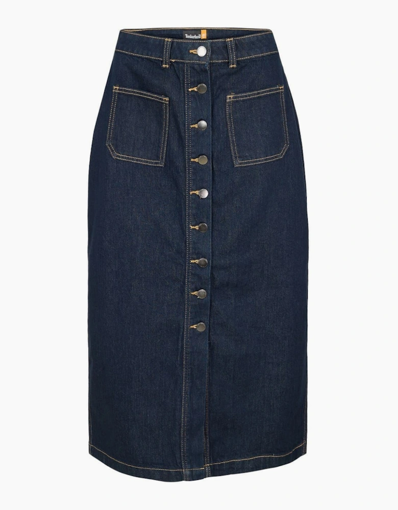 Refibra Denim Midi Mom Skirt