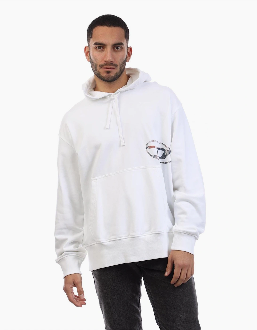 Hooded Neck Drop Shoulder Sweatshirt