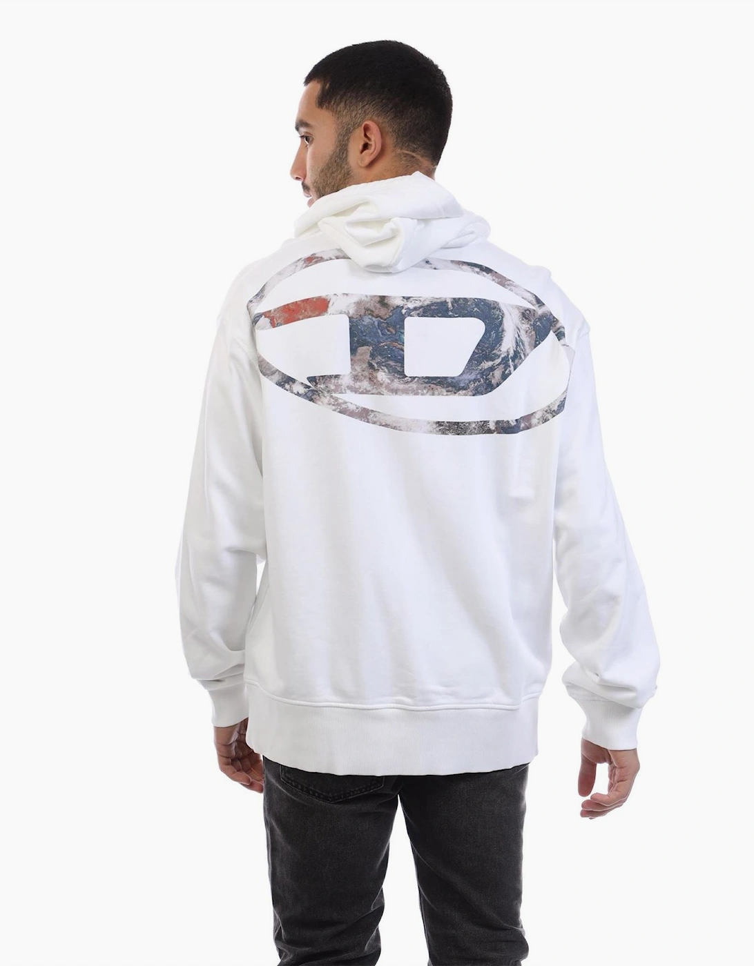 Hooded Neck Drop Shoulder Sweatshirt