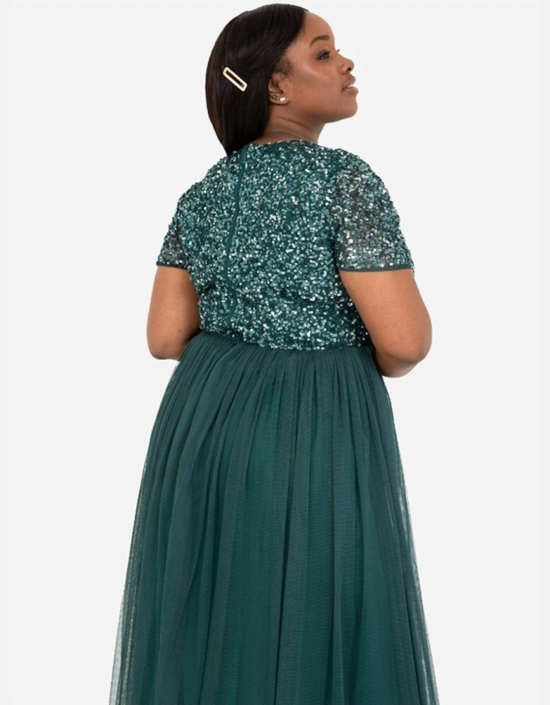 V-Neck Short Sleeve Midi Dress