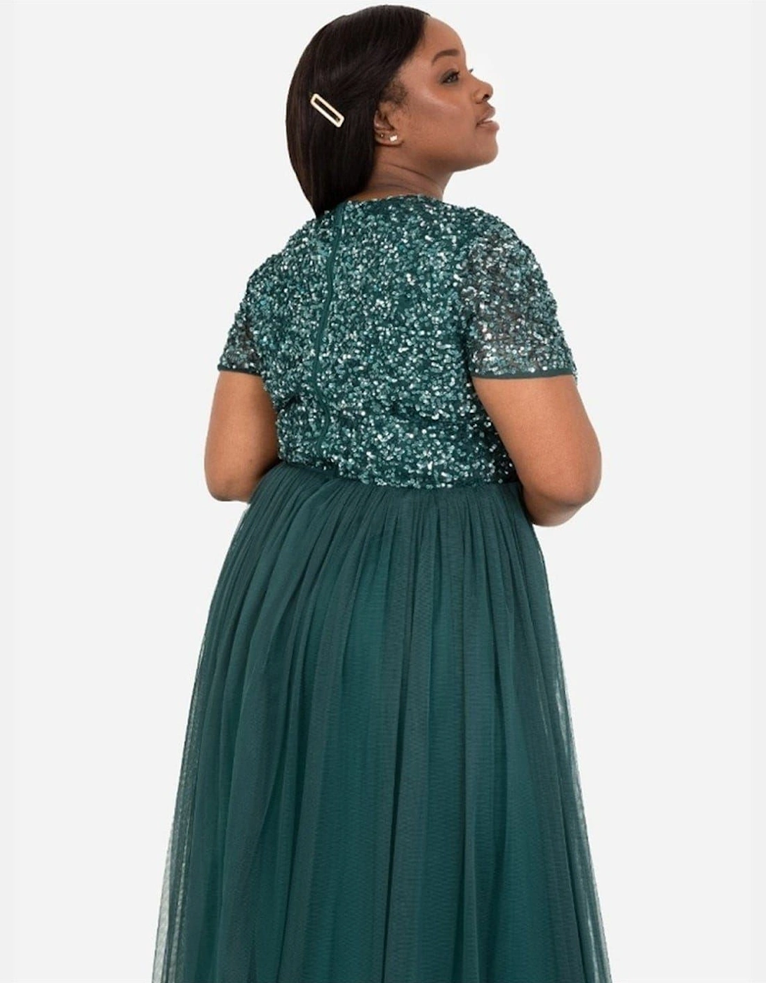 V-Neck Short Sleeve Midi Dress