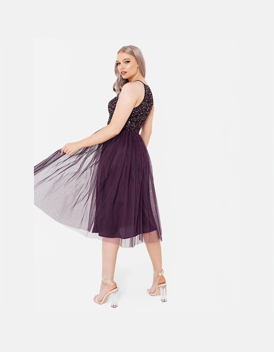 V-Neck Short Sleeve Midi Dress