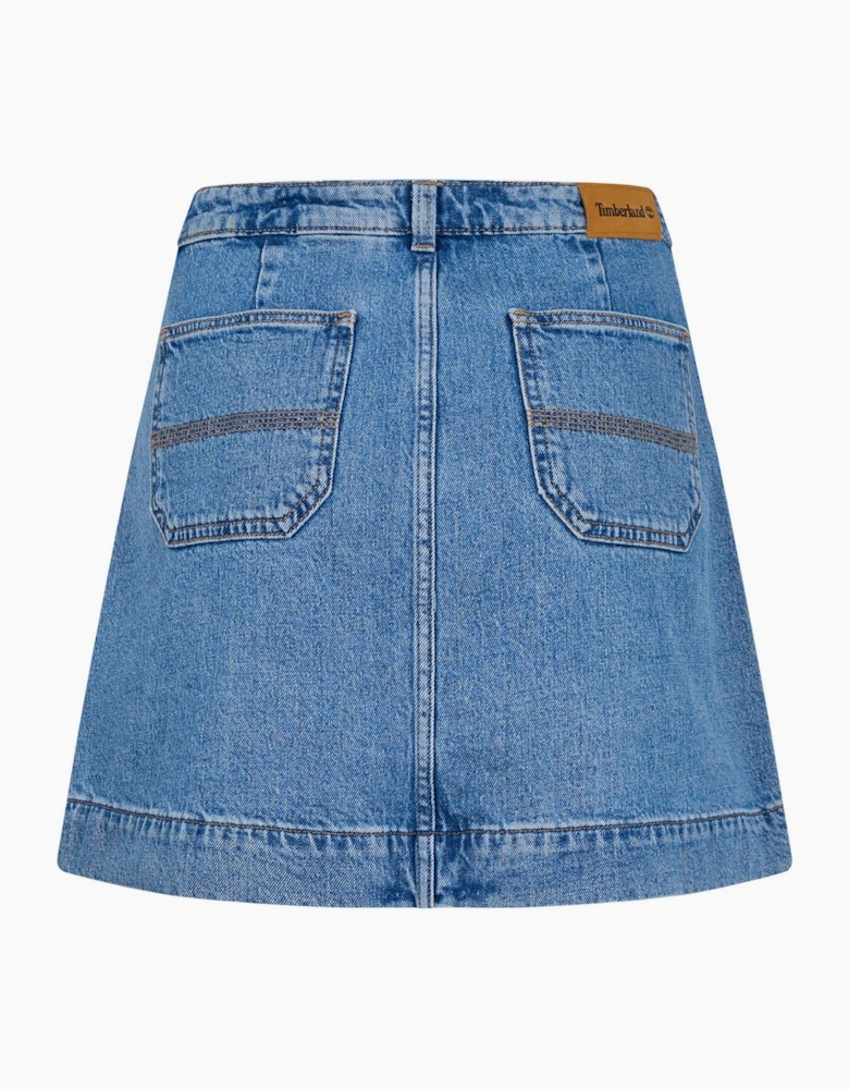 Refibra Denim Skirt Mid Blue