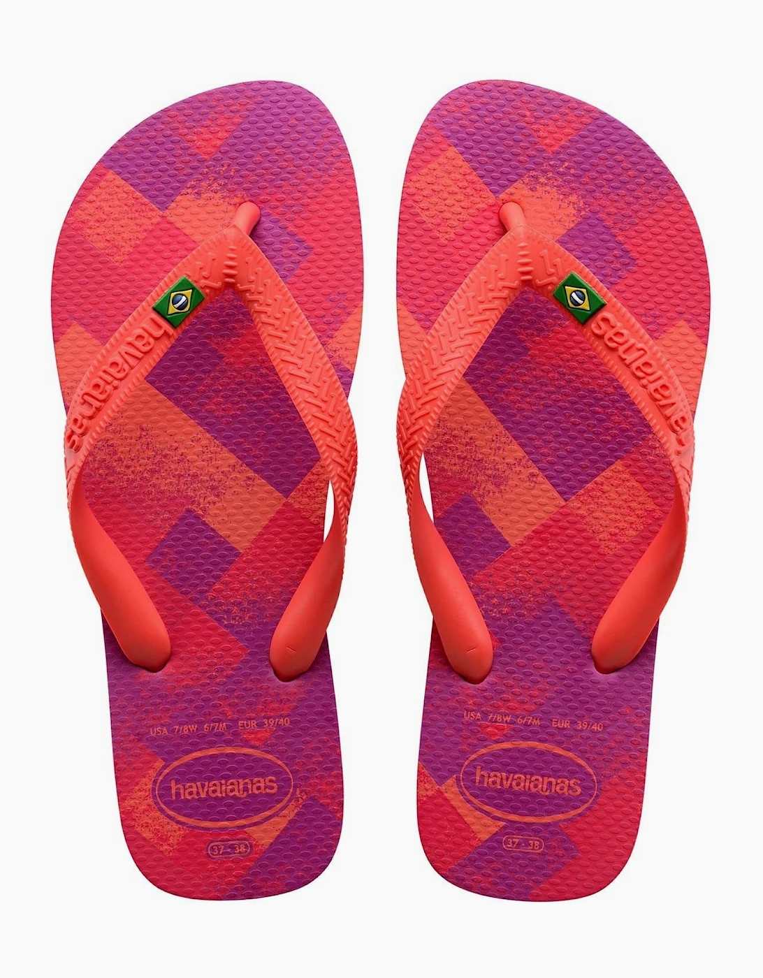 Womens Hav. Brasil Fresh Black Black Leaf Flip Flops