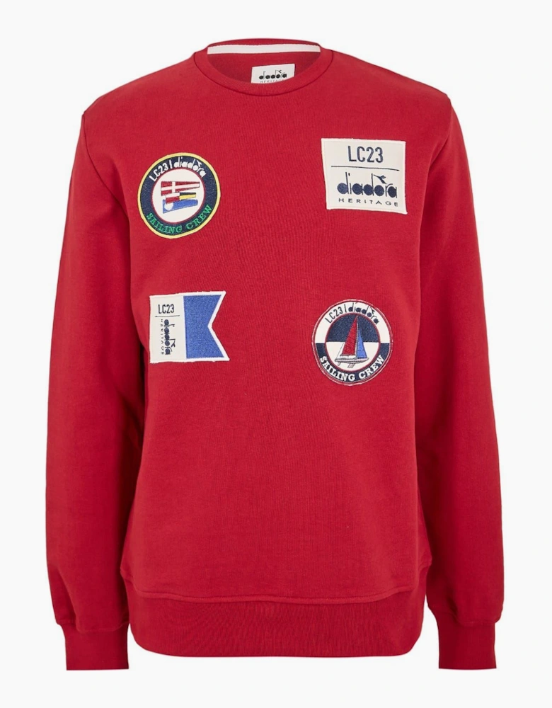 Sailing Patch Crew Neck Long Sleeve Sweatshirt
