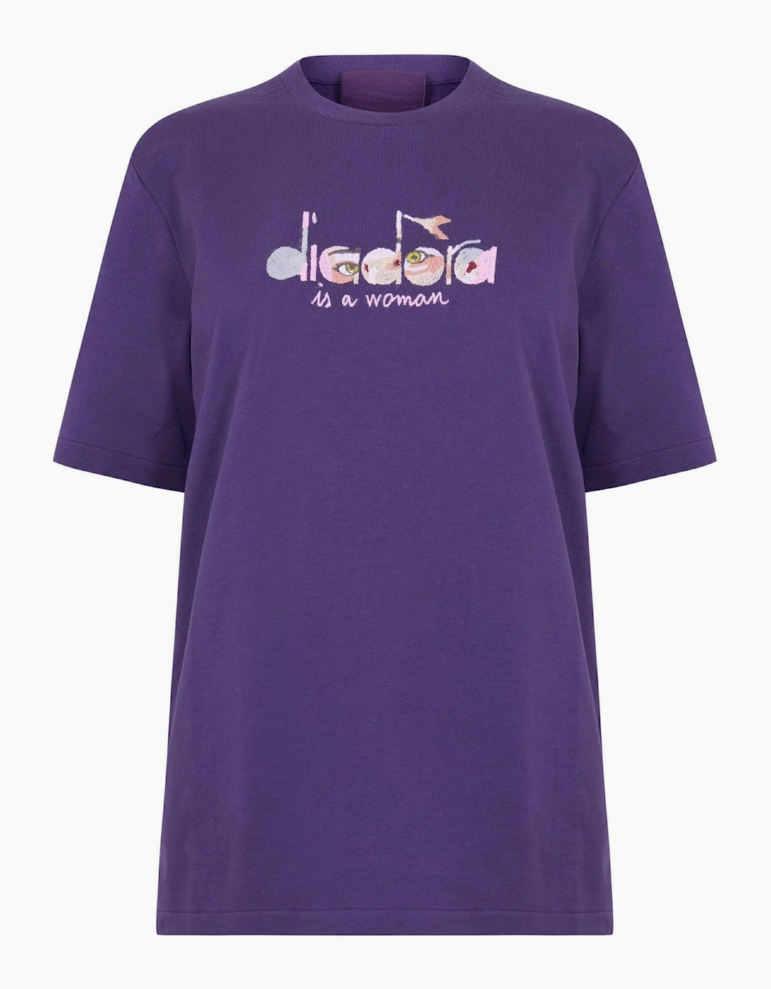 Eye Lettering Crew Neck Short Sleeve Jersey T-Shirt