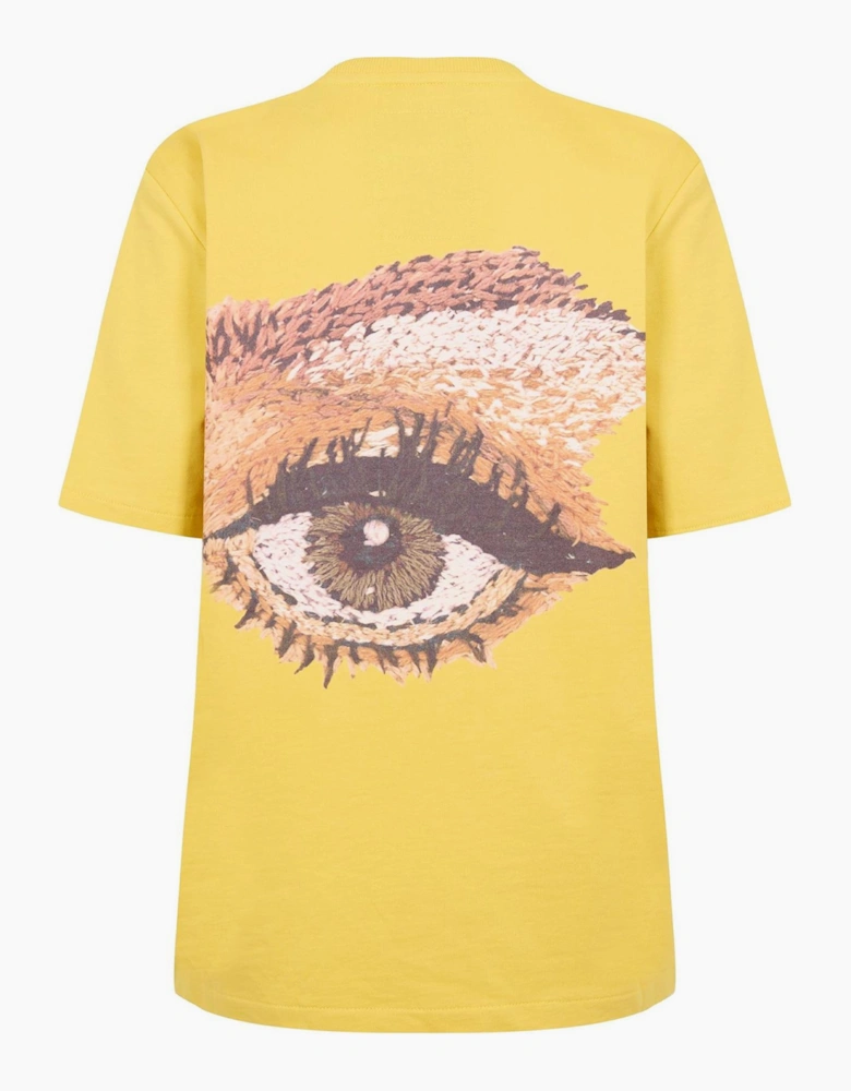 Eye Lettering Crew Neck Short Sleeve Jersey T-Shirt