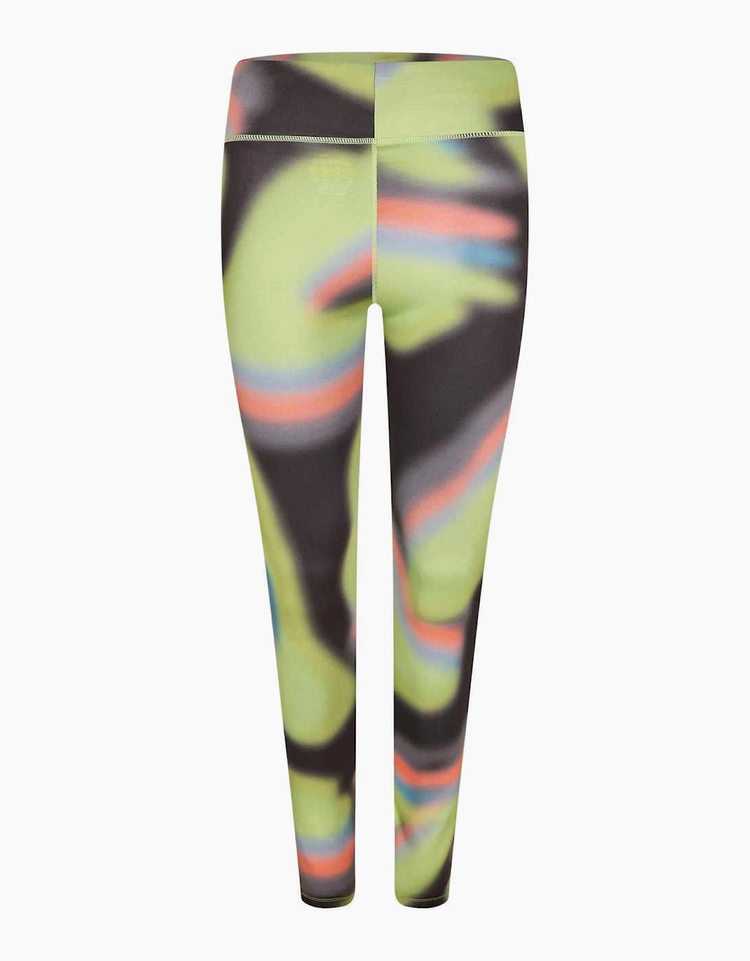Diadora Women's Blk Green Abstract Patterned Shapewear Leggings - Size 10