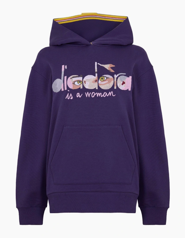 Eye Hooded Neck Long Sleeve Sweater
