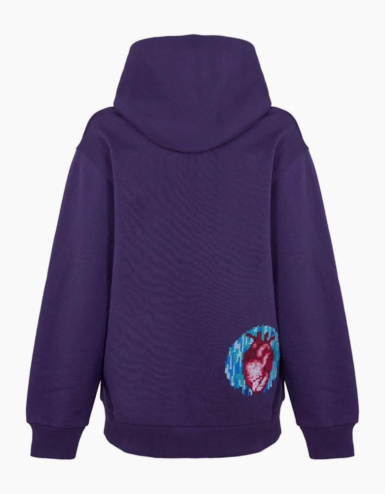 Eye Hooded Neck Long Sleeve Sweater