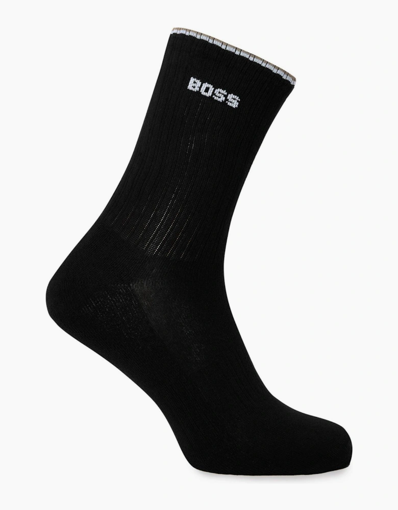 Rib Stripe Quarter Socks