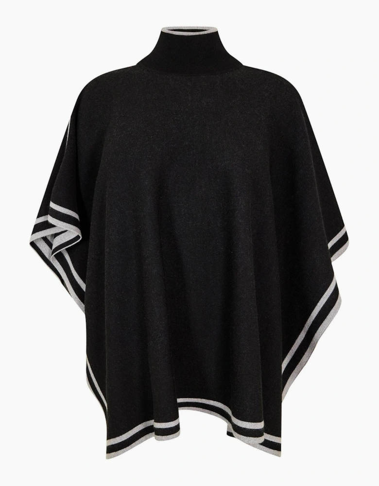 Mock Neck High Collar Sleeveless Poncho