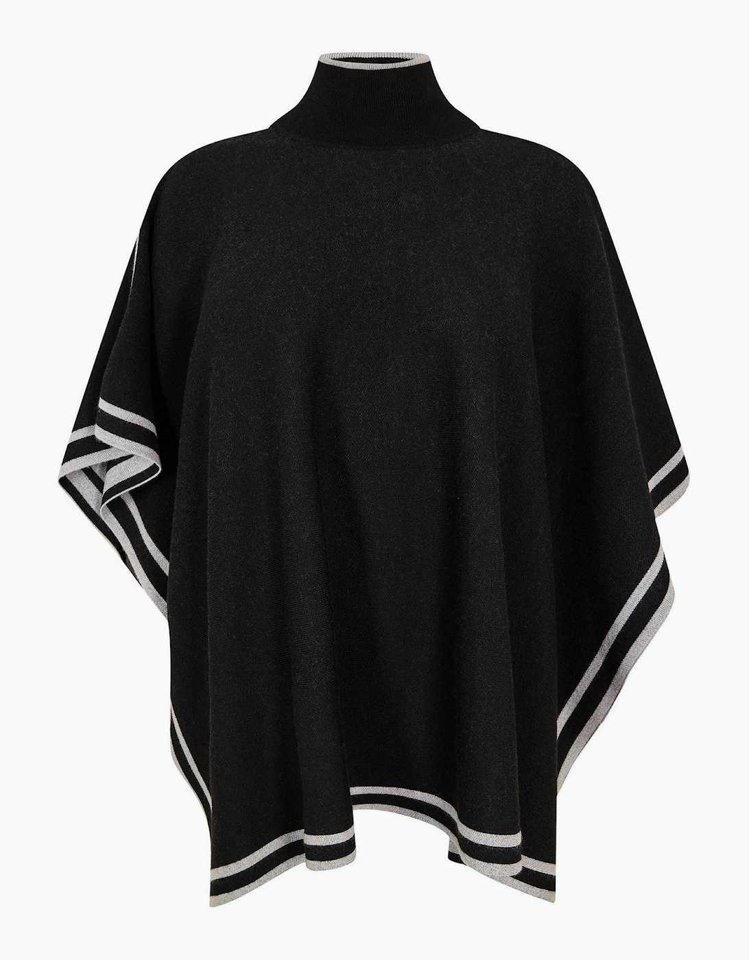 Mock Neck High Collar Sleeveless Poncho