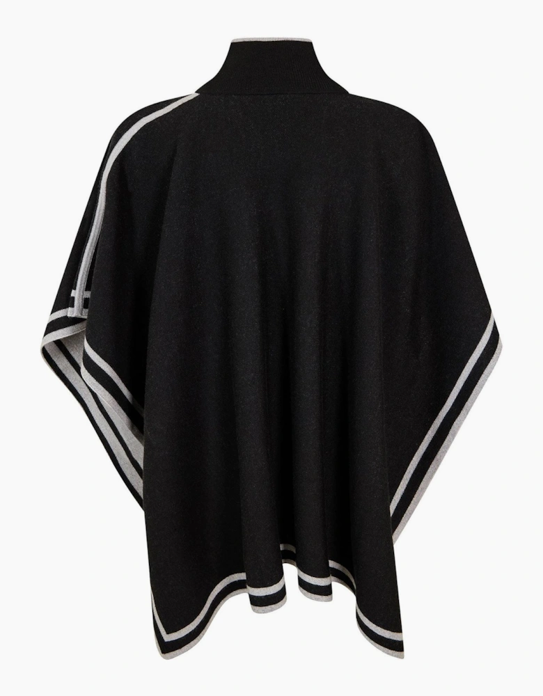 Mock Neck High Collar Sleeveless Poncho