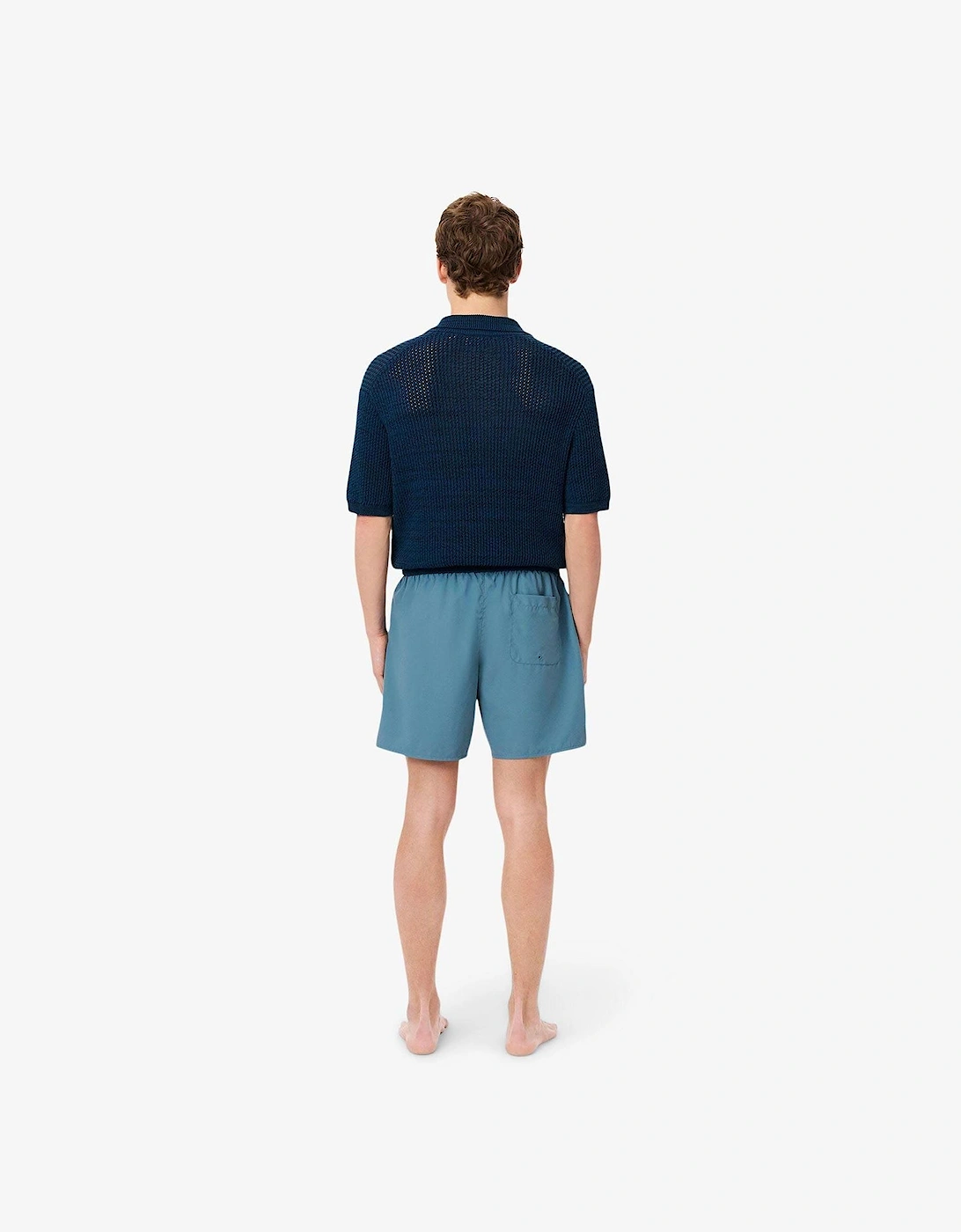 Mid Length Monochrome Swim Trunks
