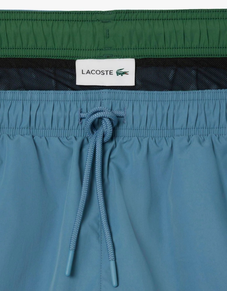 Mid Length Monochrome Swim Trunks