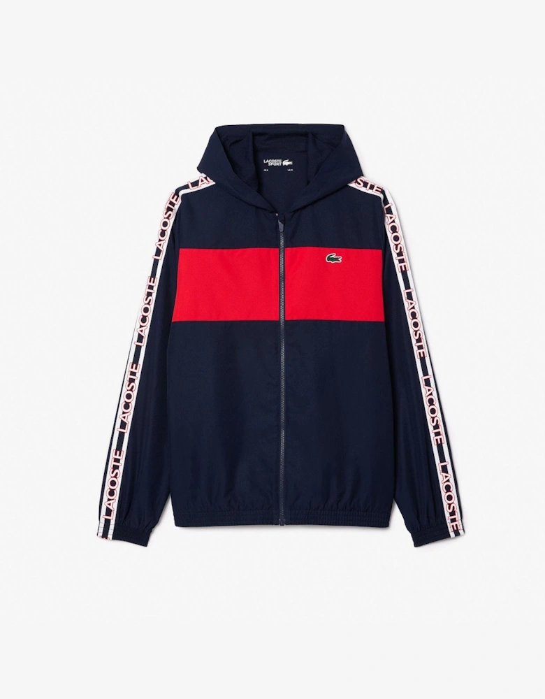 Colour-Block Logo Stripe Tennis Jacket
