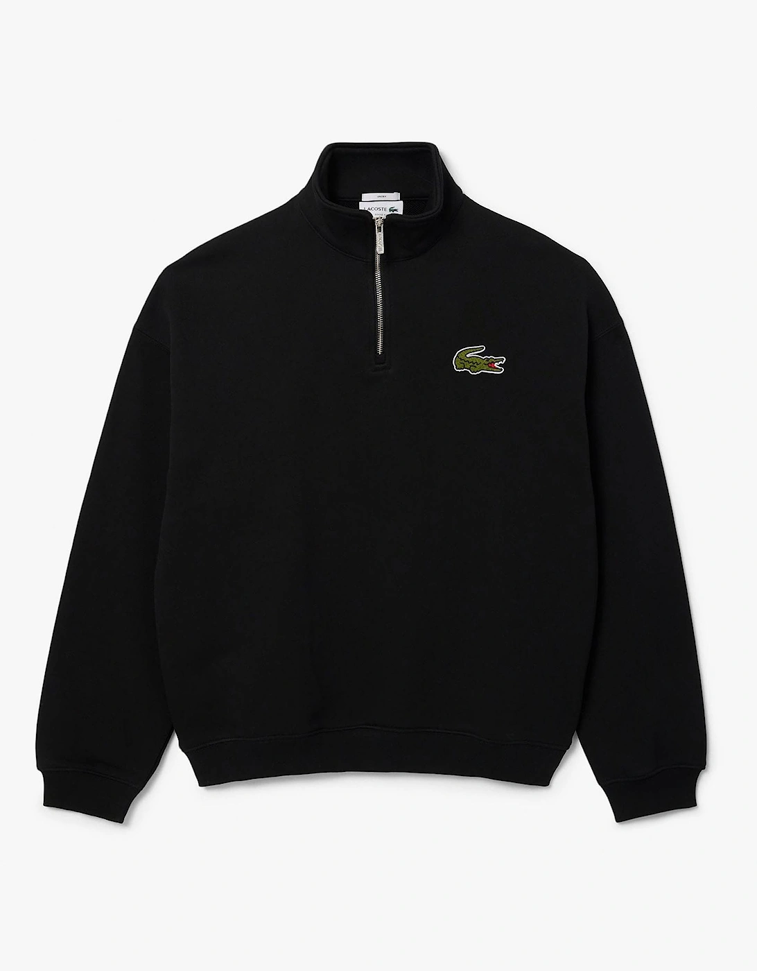 Fit Zip Neck Badge Accent Sweatshirt