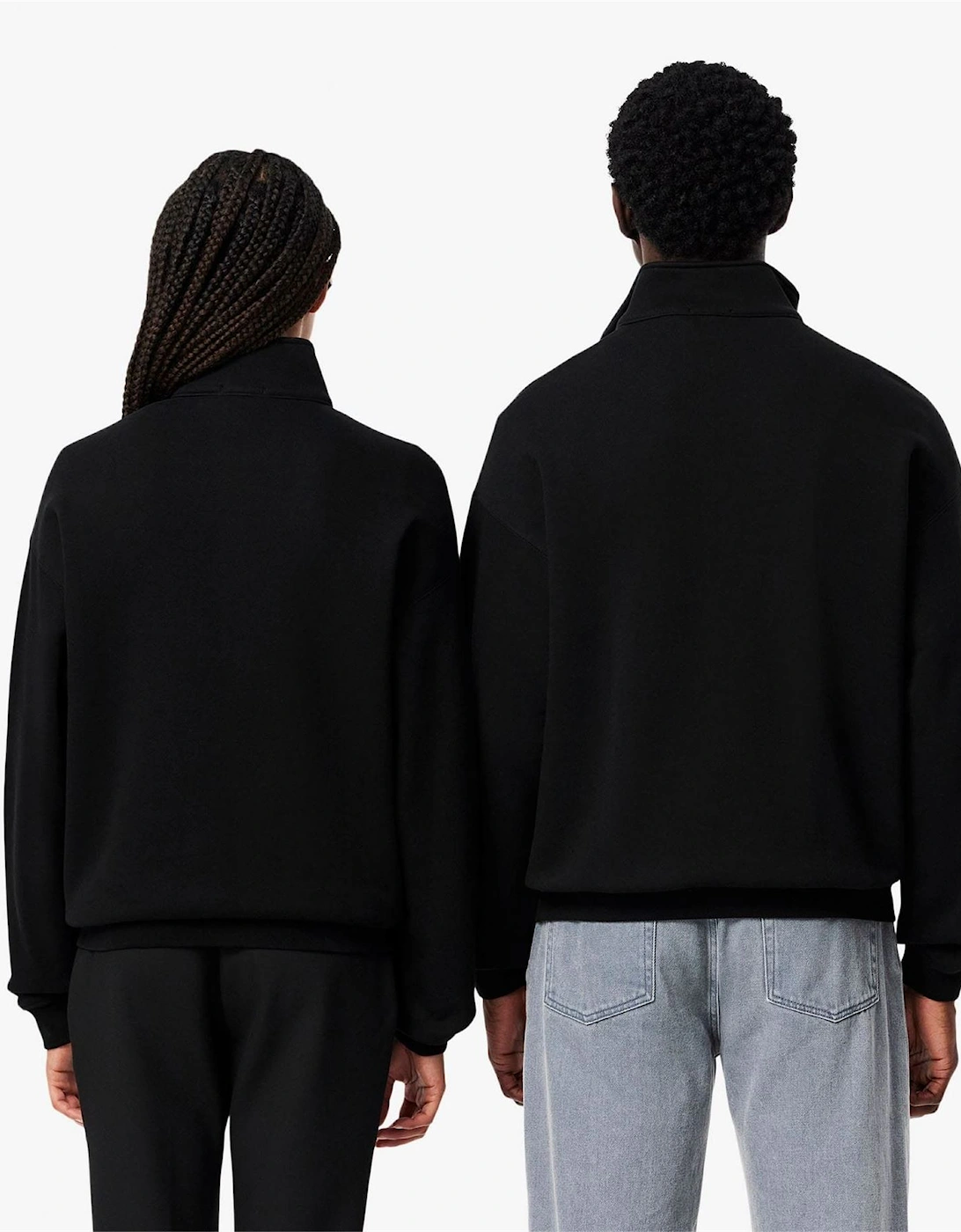 Fit Zip Neck Badge Accent Sweatshirt