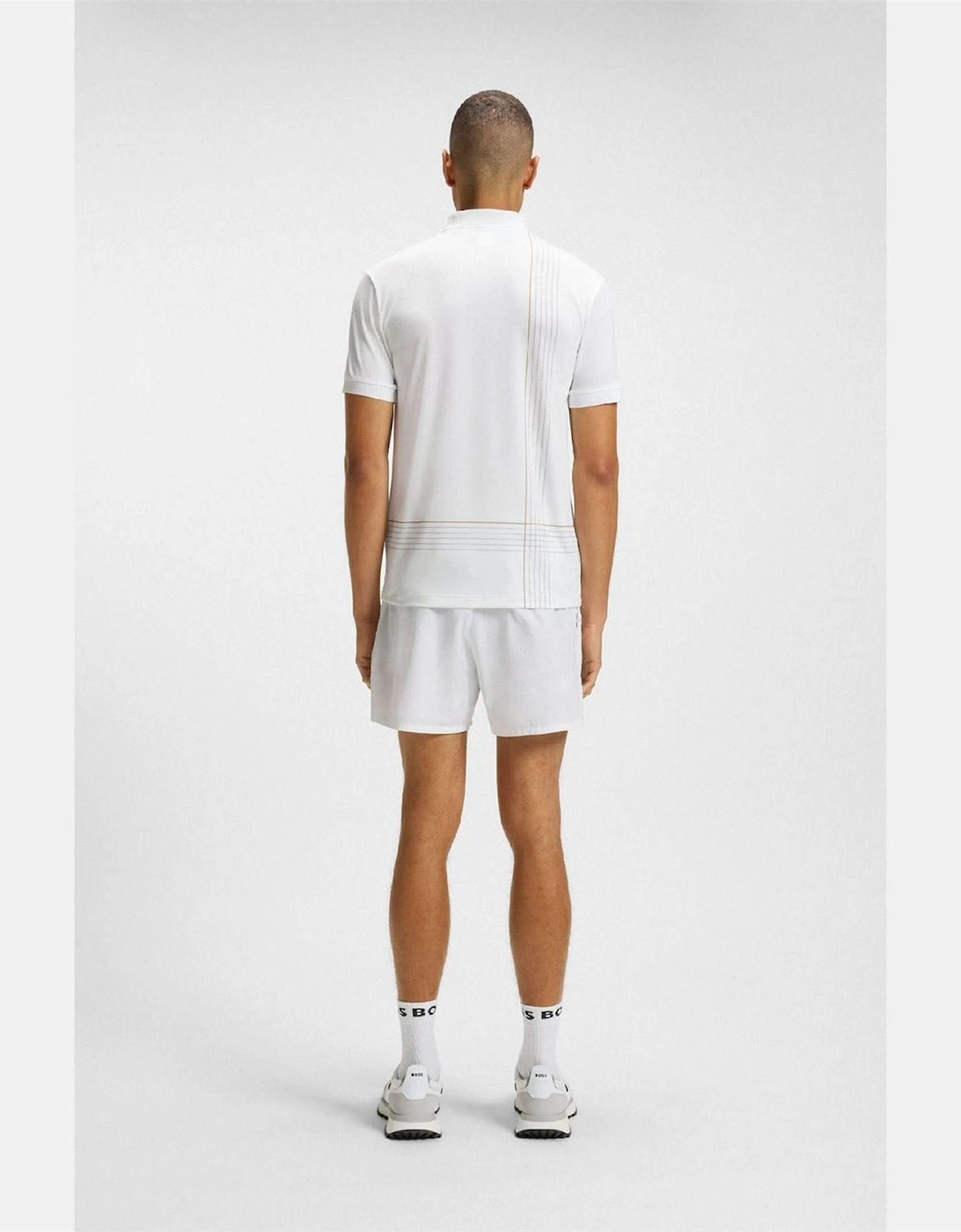 Quick Dry Polo Shirt with Check Artwork