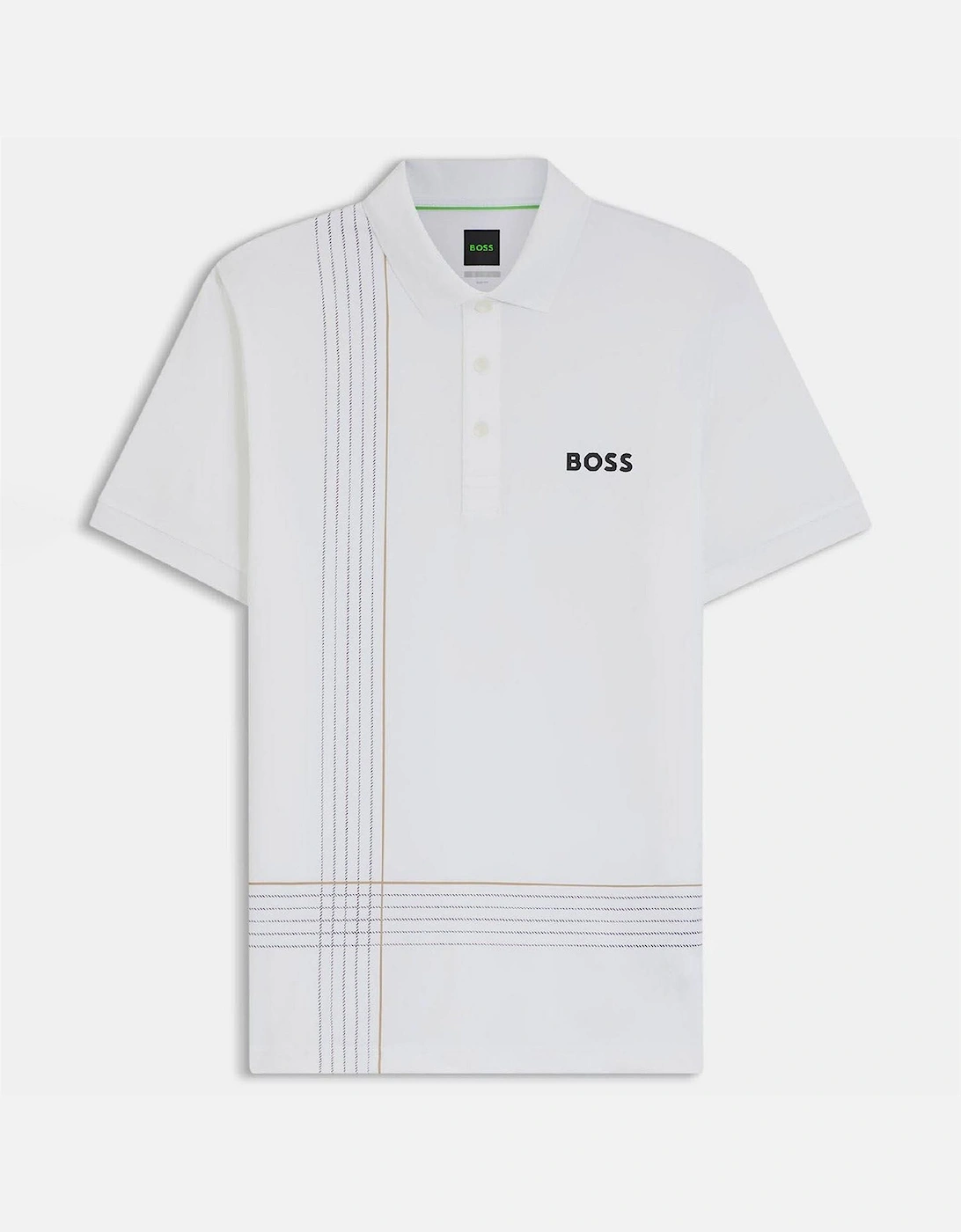 Quick Dry Polo Shirt with Check Artwork