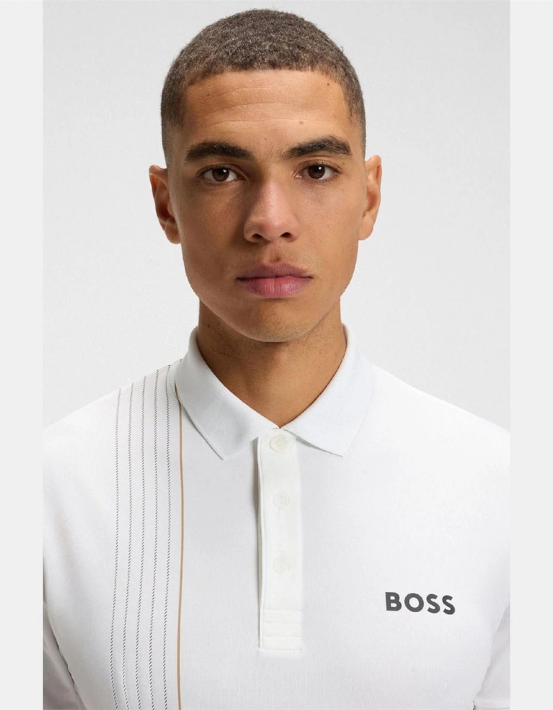 Quick Dry Polo Shirt with Check Artwork
