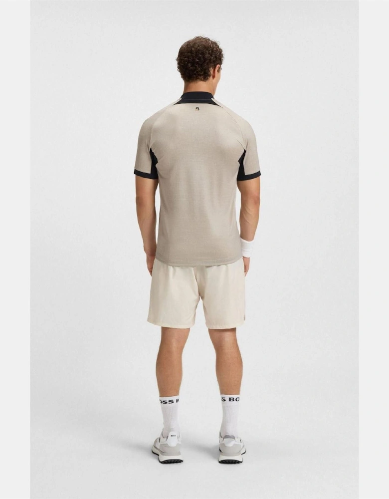Matchball Zip Neck Mesh Polo Shirt