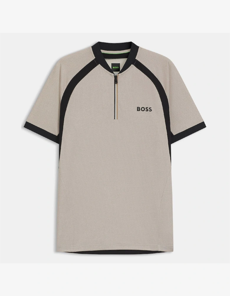 Matchball Zip Neck Mesh Polo Shirt