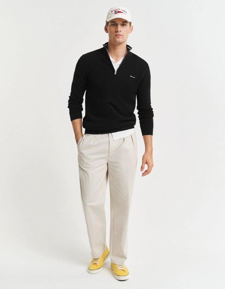 Piqué Half Zip Sweater