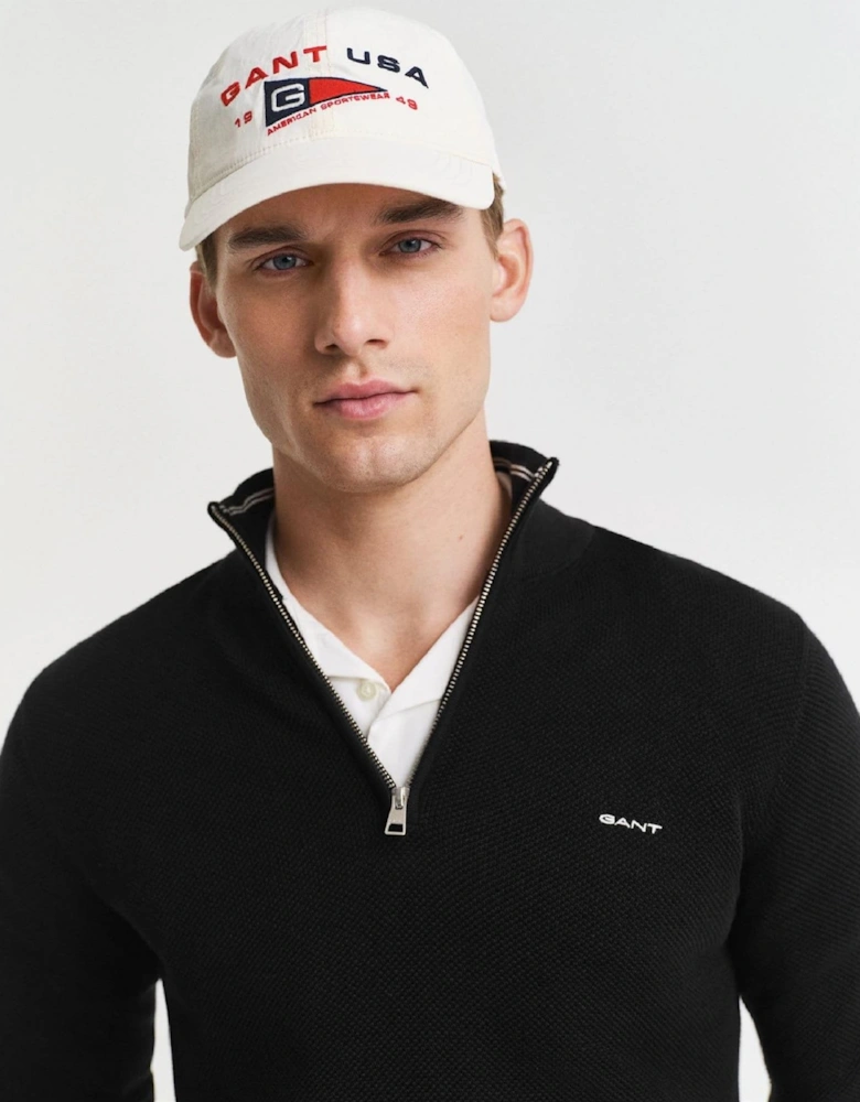 Piqué Half Zip Sweater