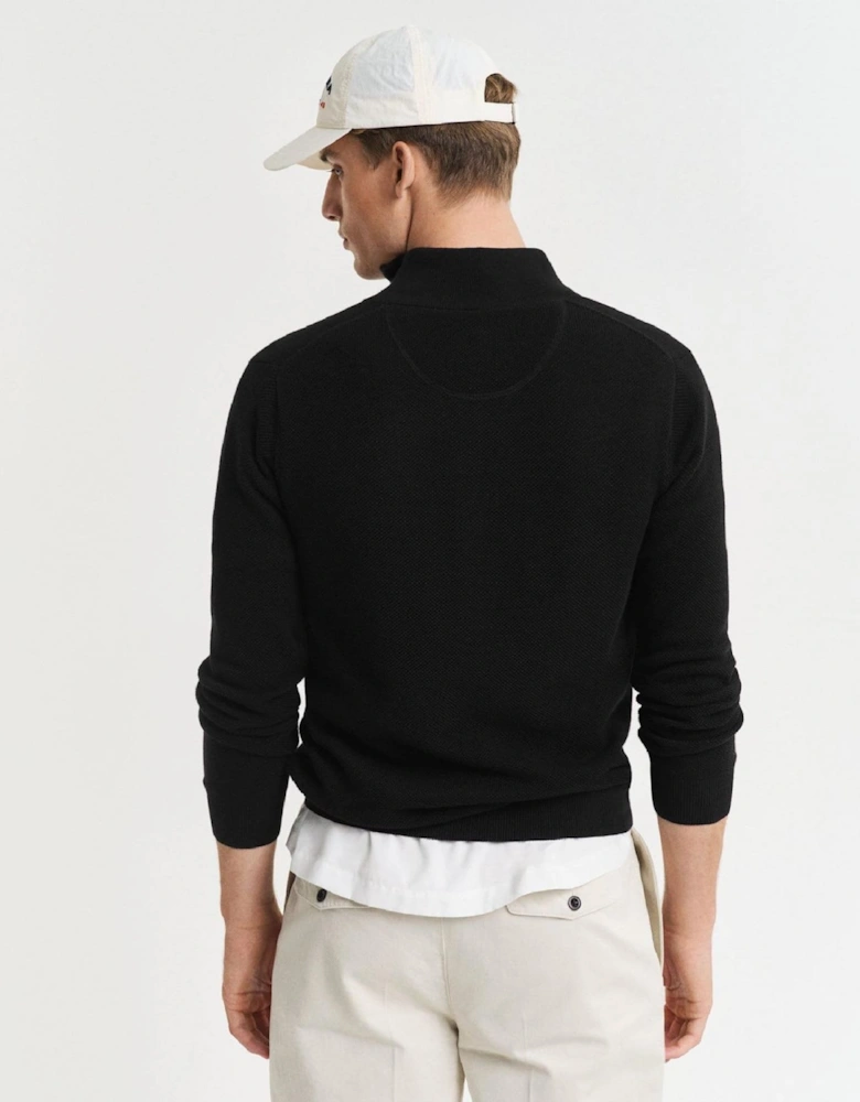 Piqué Half Zip Sweater