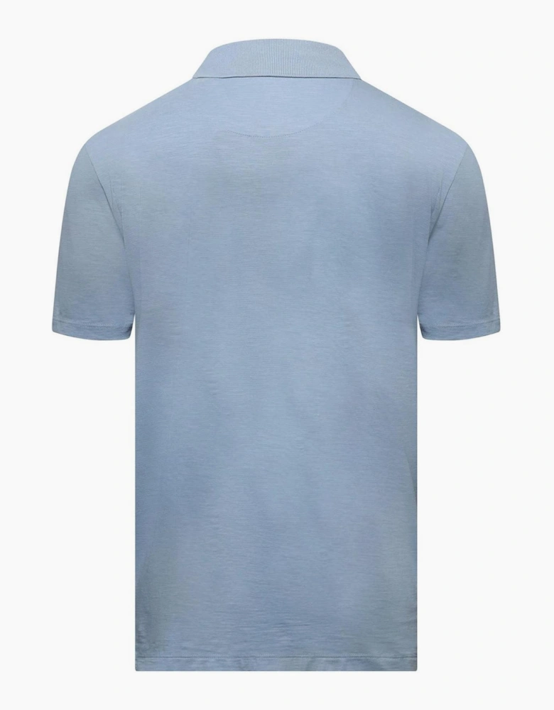 Zip Neck Polo Shirt in Slub Jersey