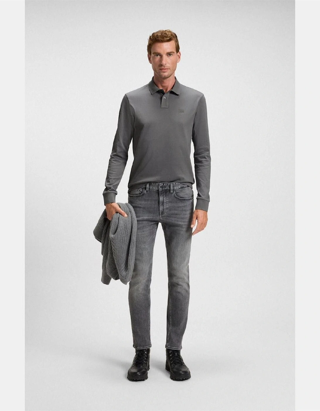 Slim Fit Long Sleeve Polo Shirt