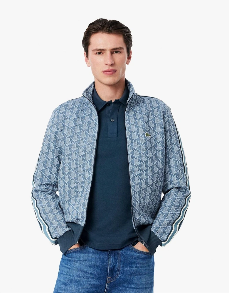 Zip Up Jacquard Track Jacket