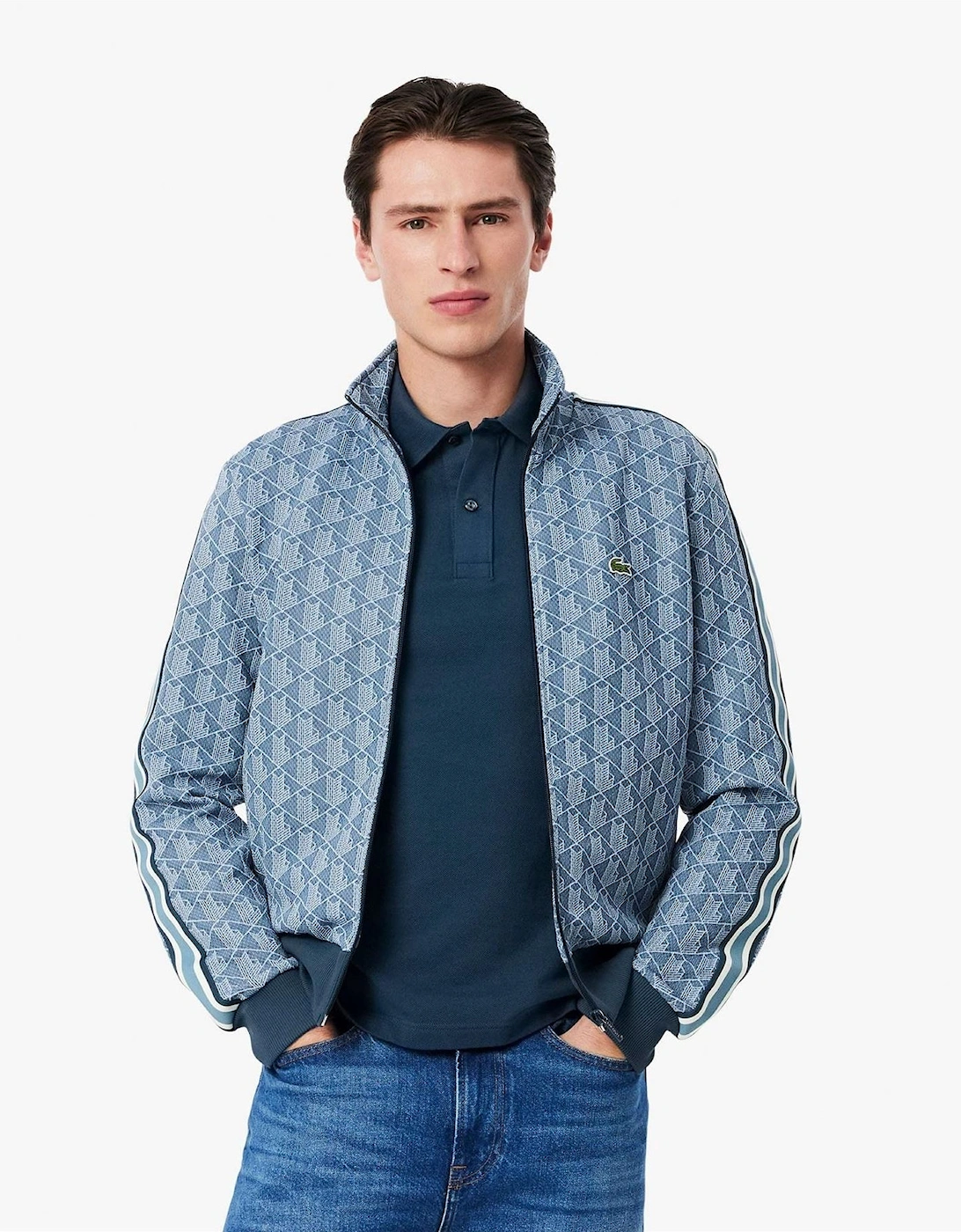 Zip Up Jacquard Track Jacket