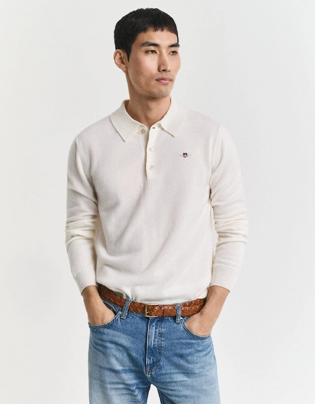 Gant GANT Men's Lambswool Polo Shirt - Cream