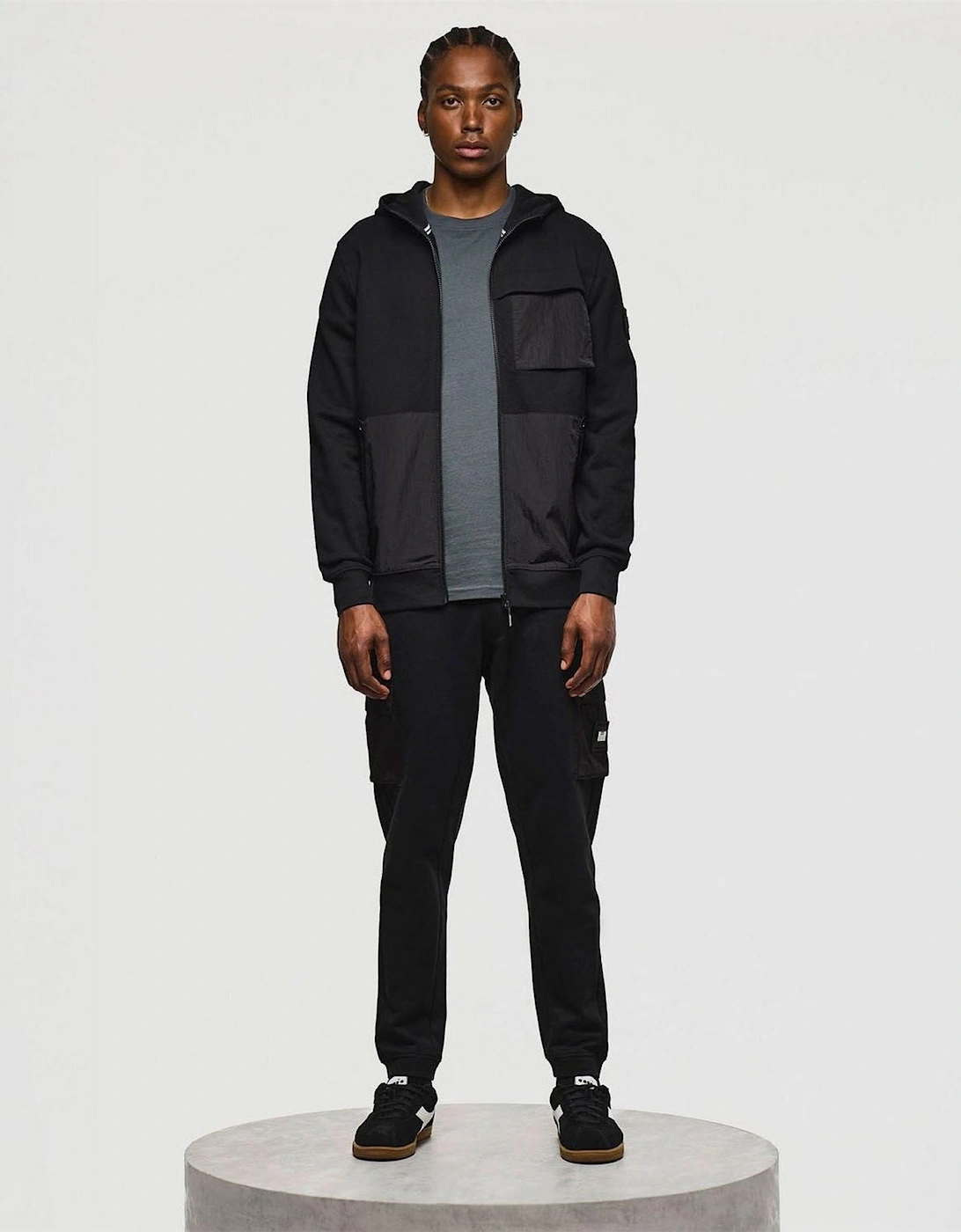 Daponte Overlay Zip Hoodie
