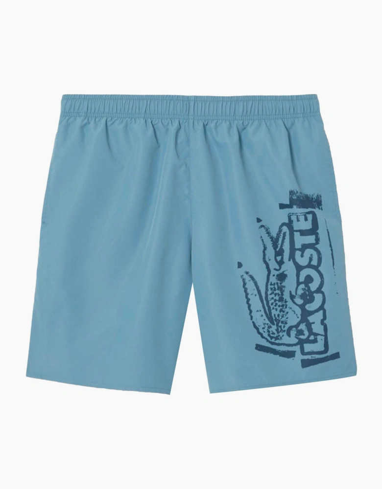 Long Branded Swim Trunks