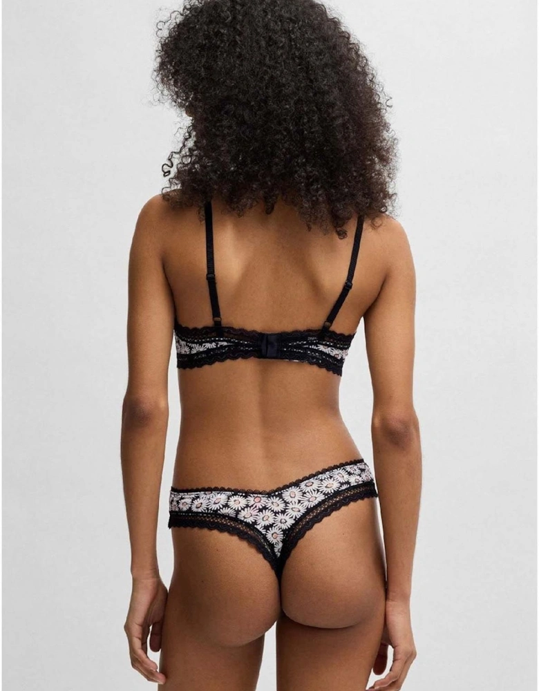 Trim Bra with Daisy Print