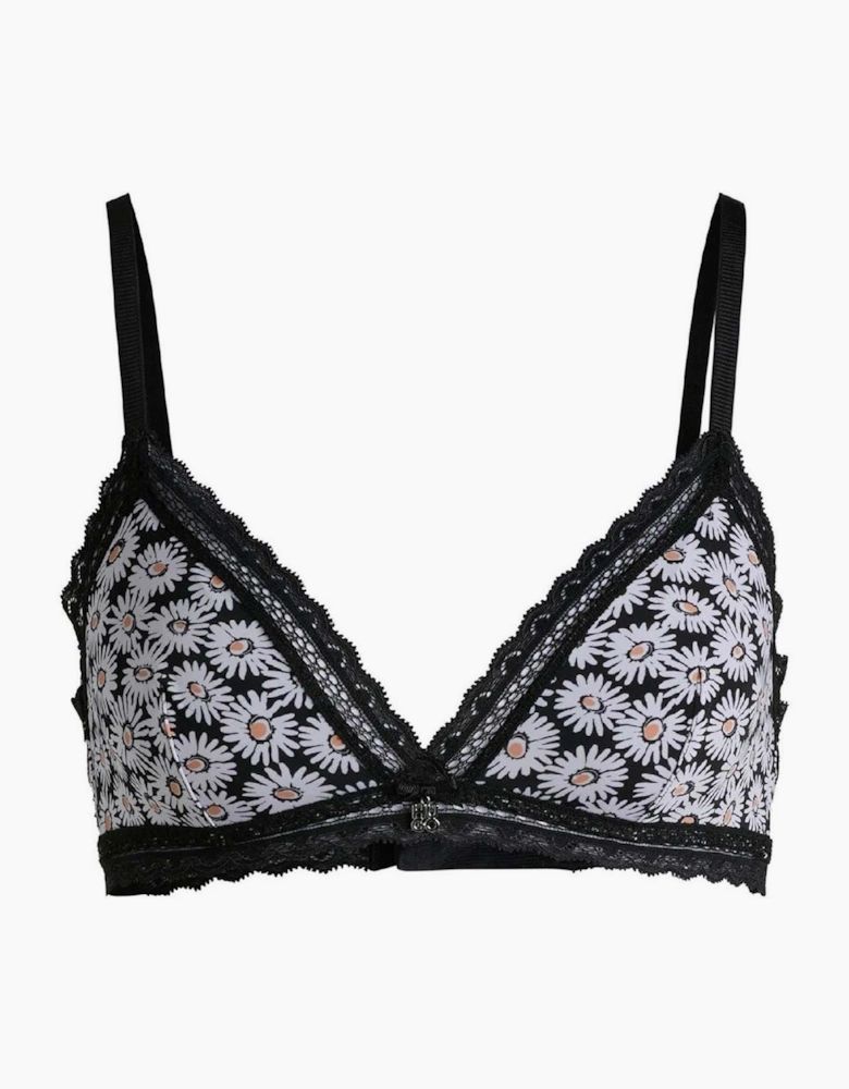 Trim Bra with Daisy Print