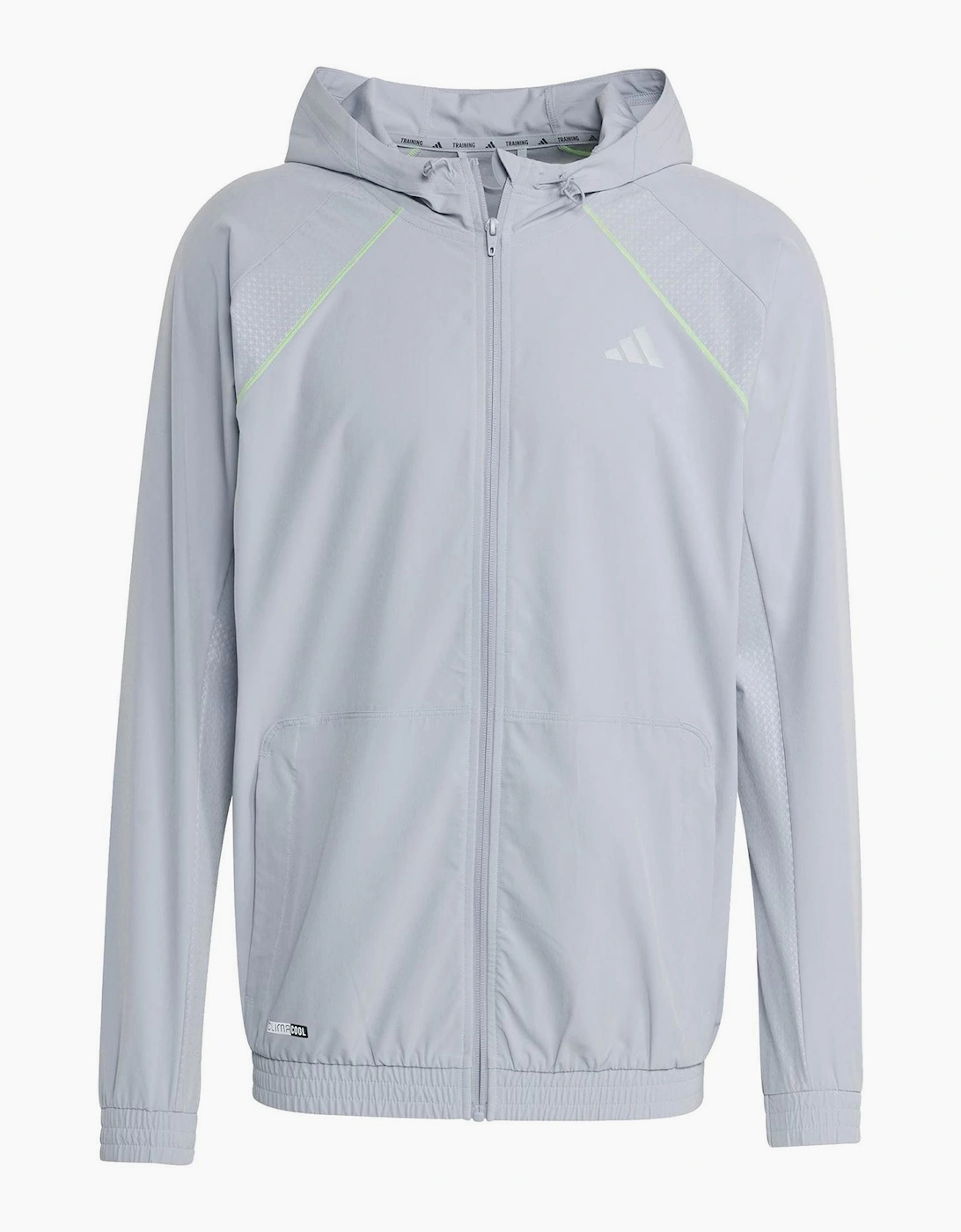 Adidas Men's Tech Hooded Neck Raglan Sleeve Athletic Top - Halo Silver - Size, 40