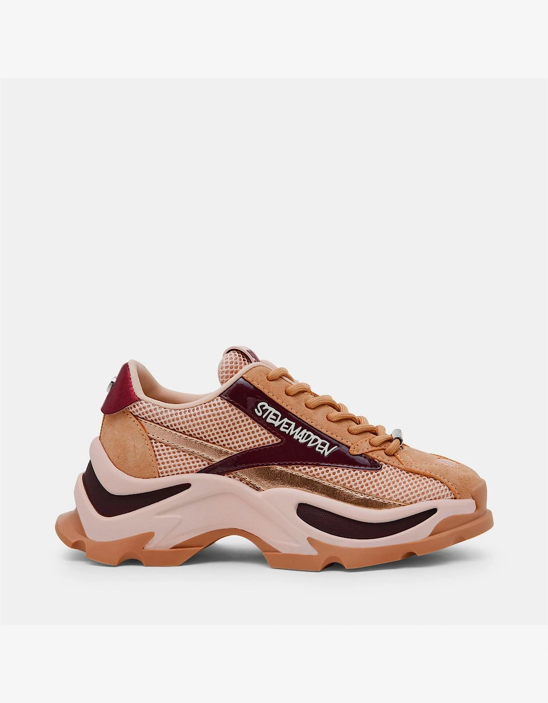 Steve Madden Women's Brown Zoomz Lace Up Platform Sneakers Shoes - Size 3