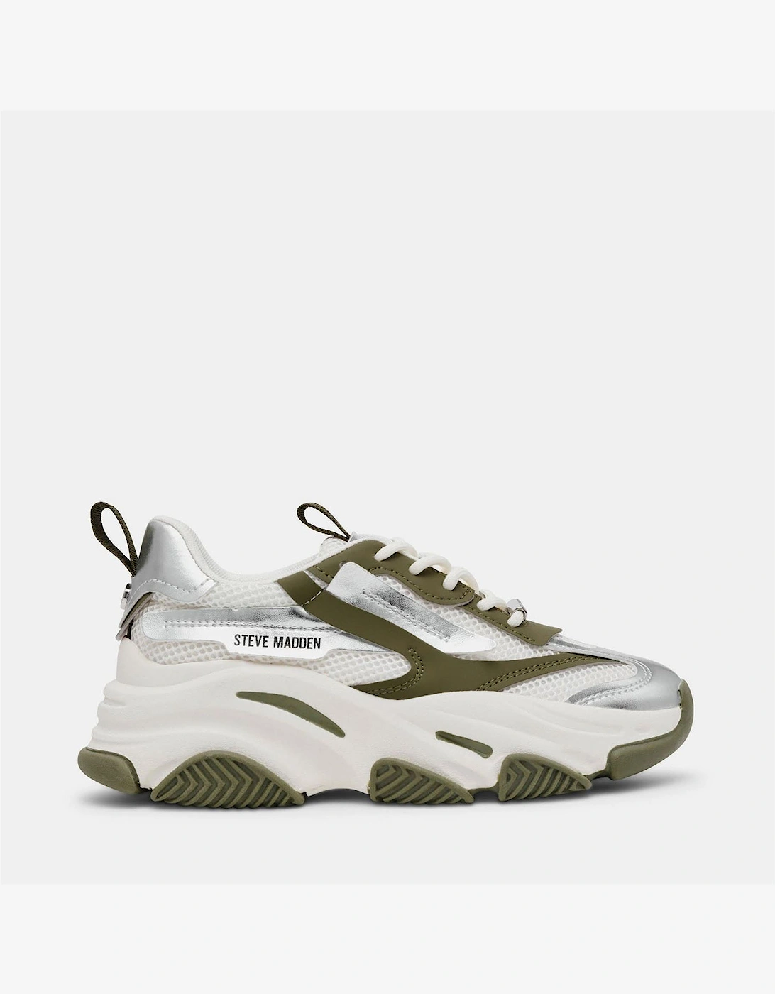 Steve Madden Women's White Possession E Lace Up Platform Sneakers - Size 9