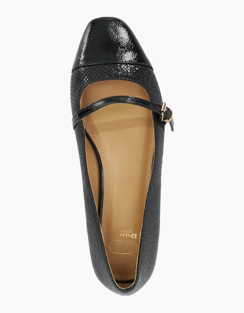 Lo Hibiski Snake Textured Flat Mary Janes