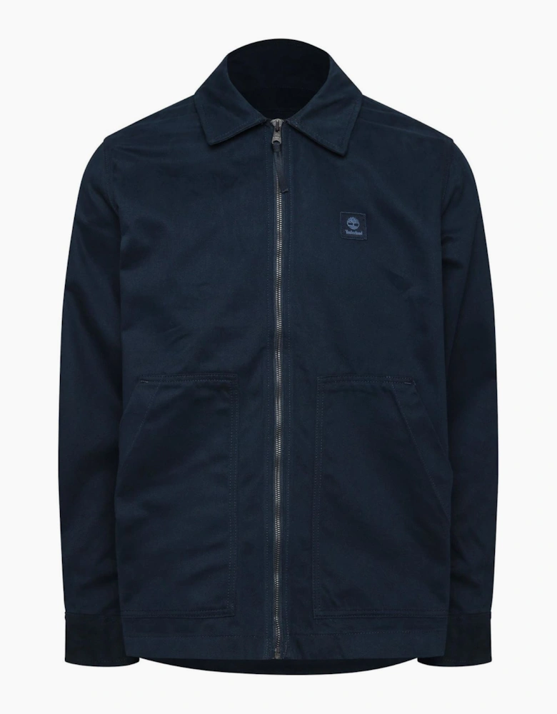Herringbone Solid Patterned Shirt Collared Overshirt