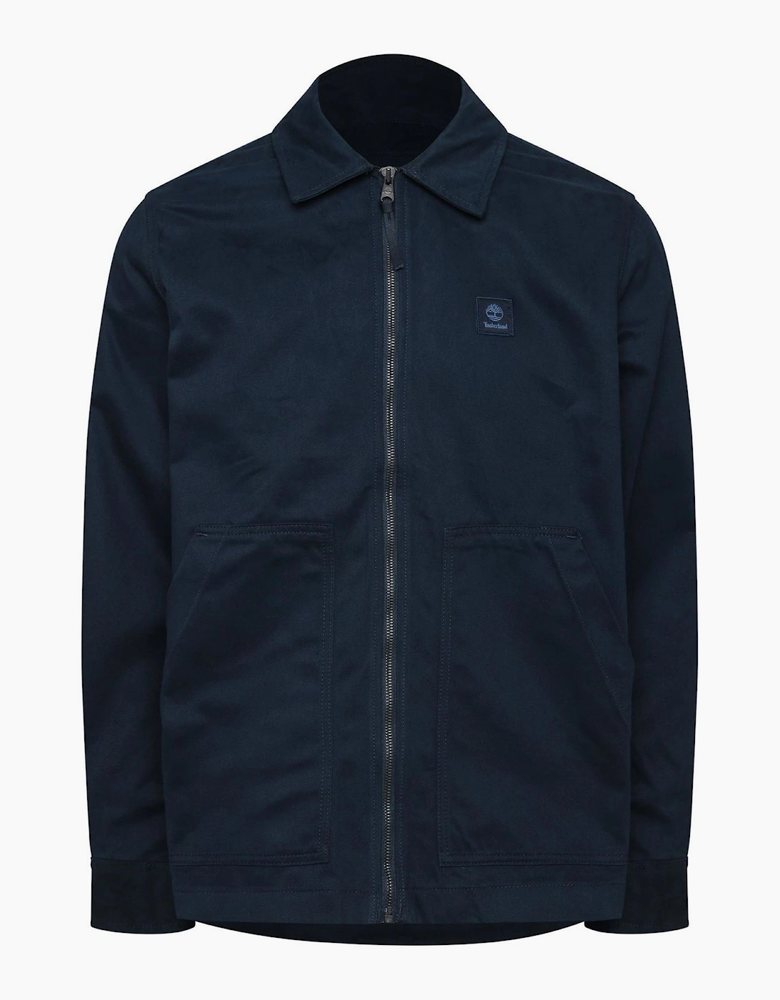 Herringbone Solid Patterned Shirt Collared Overshirt