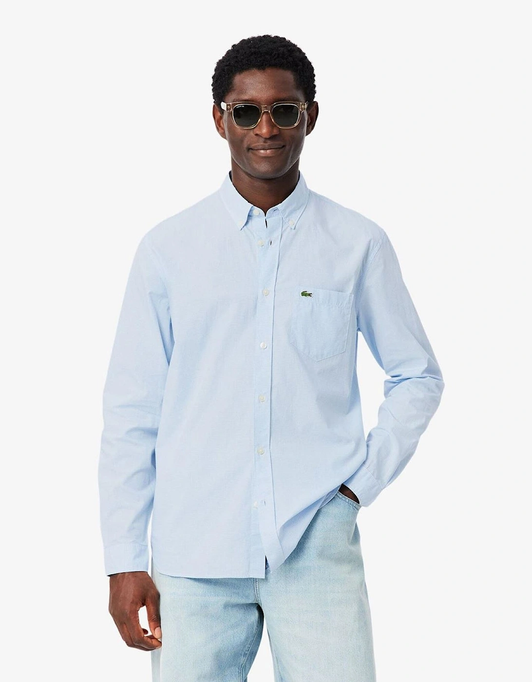 Crocodile Print Collared Neck Long Sleeve Shirt
