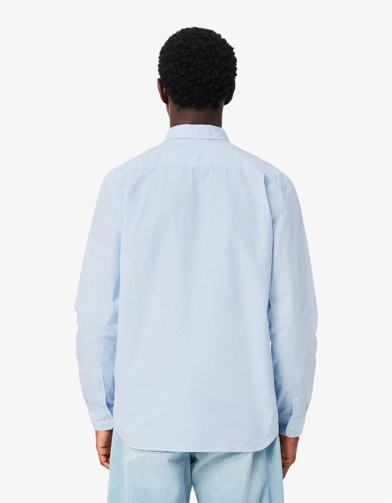 Crocodile Print Collared Neck Long Sleeve Shirt